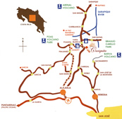 Mapa del Hotel Caciquita Lodge Costa Rica en Varablanca