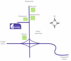 Mapa del Hotel Indigo en Costa Rica