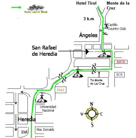 Mapa del Hotel Chalet Tirol, Costa Rica